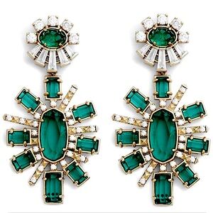 Kendra Scott Glenda Emerald Green and Gold Radiant Earrings